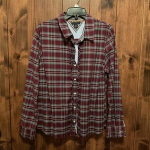 Tommy Hilfiger Burgundy Plaid Blouse
